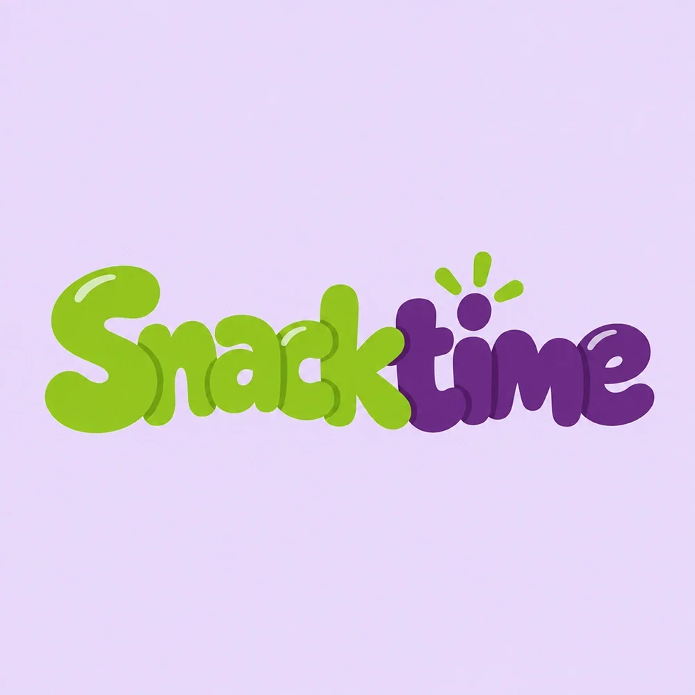Snacktime, a playful style logo generated with Logofai