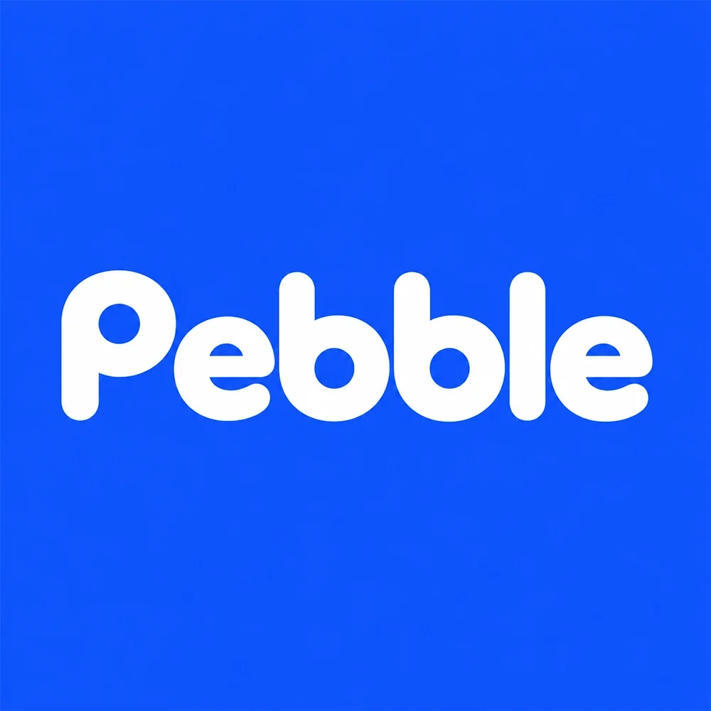 Pebble, a rounded style logo generated with Logofai