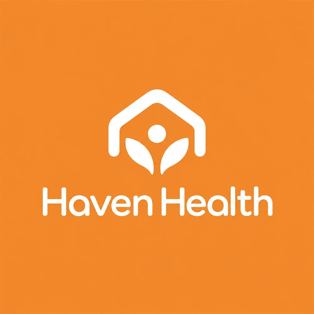 Haven Health, a rounded style logo generated with Logofai