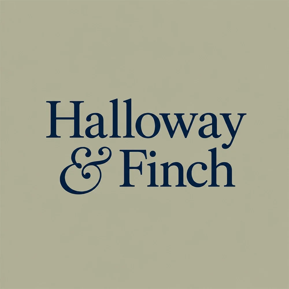 Halloway & Finch, a serif style logo generated with Logofai