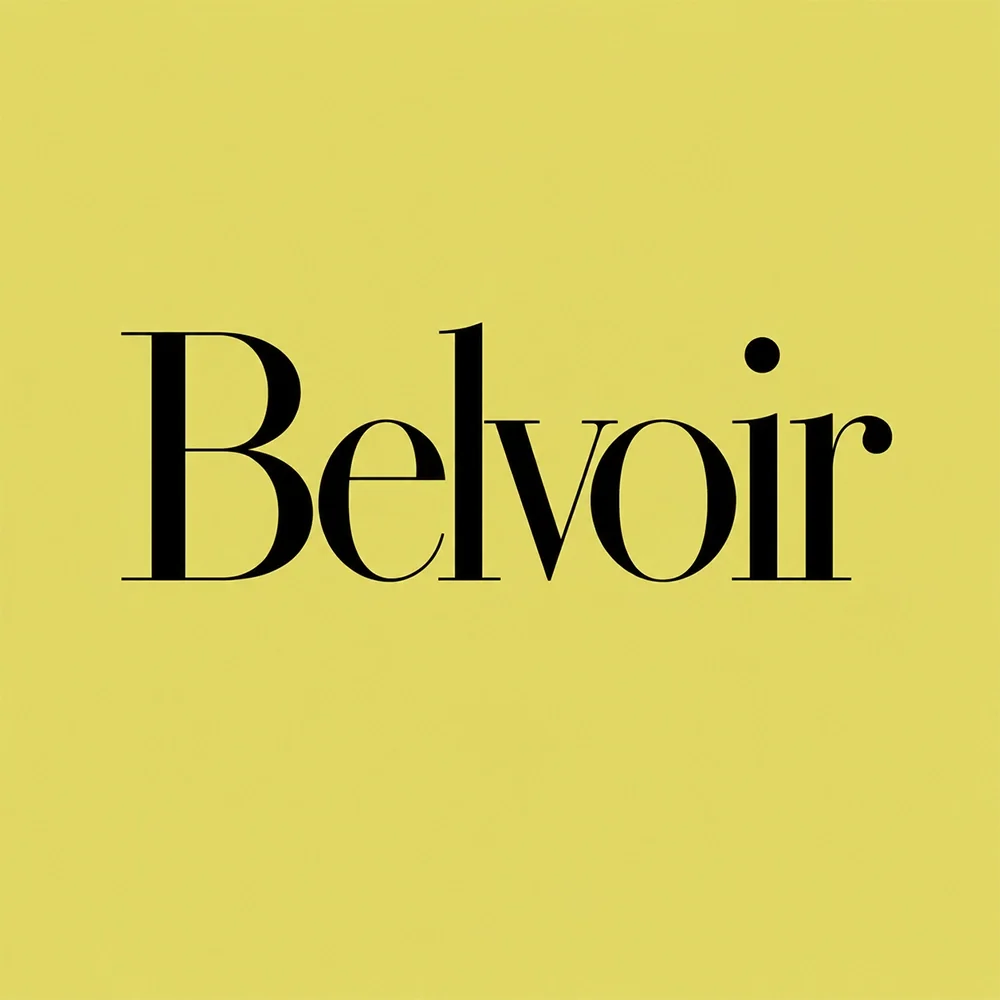 Belvoir, a serif style logo generated with Logofai
