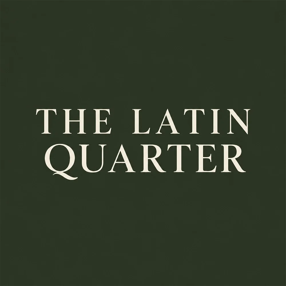 The Latin Quarter, a serif style logo generated with Logofai