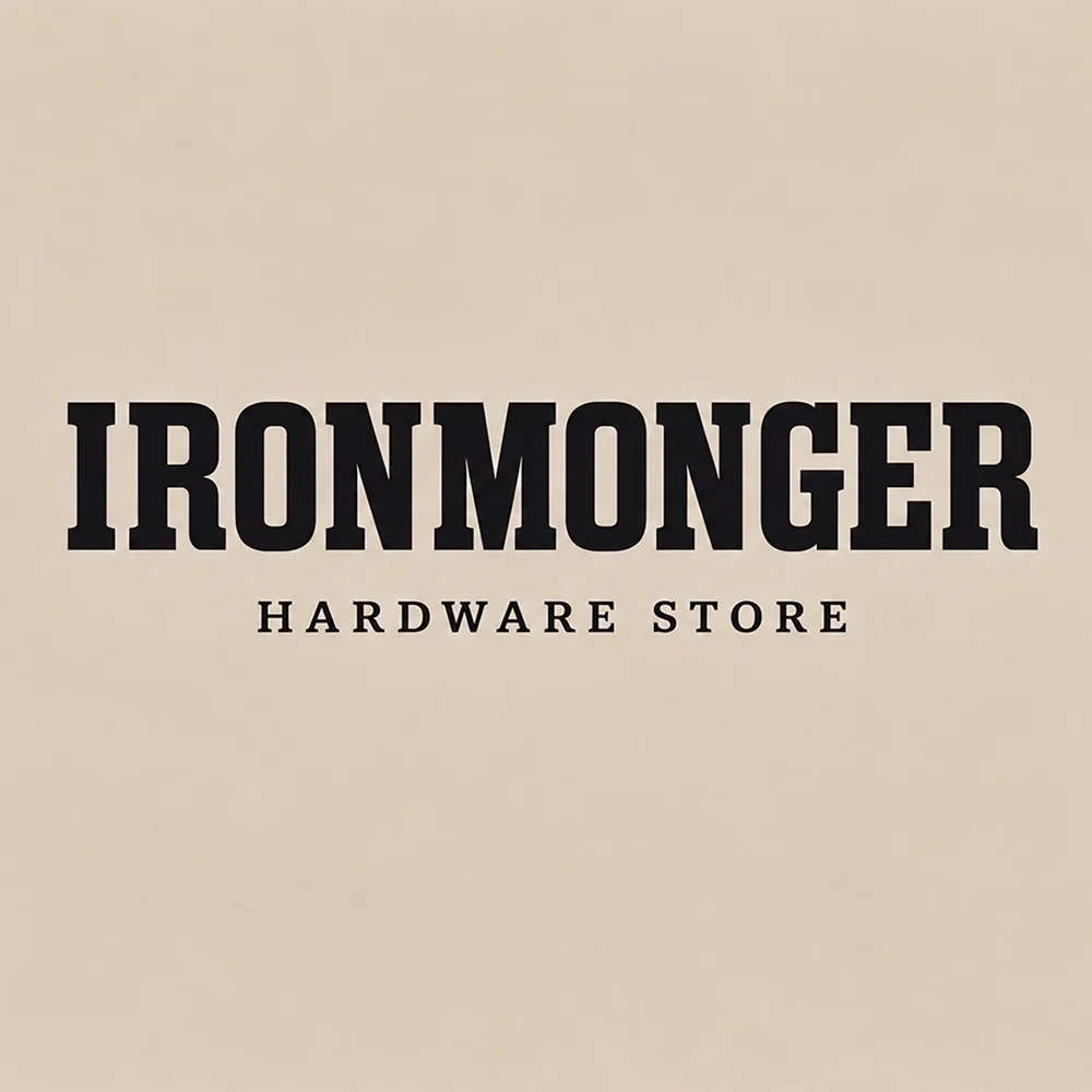 Ironmonger, a slab-serif style logo generated with Logofai