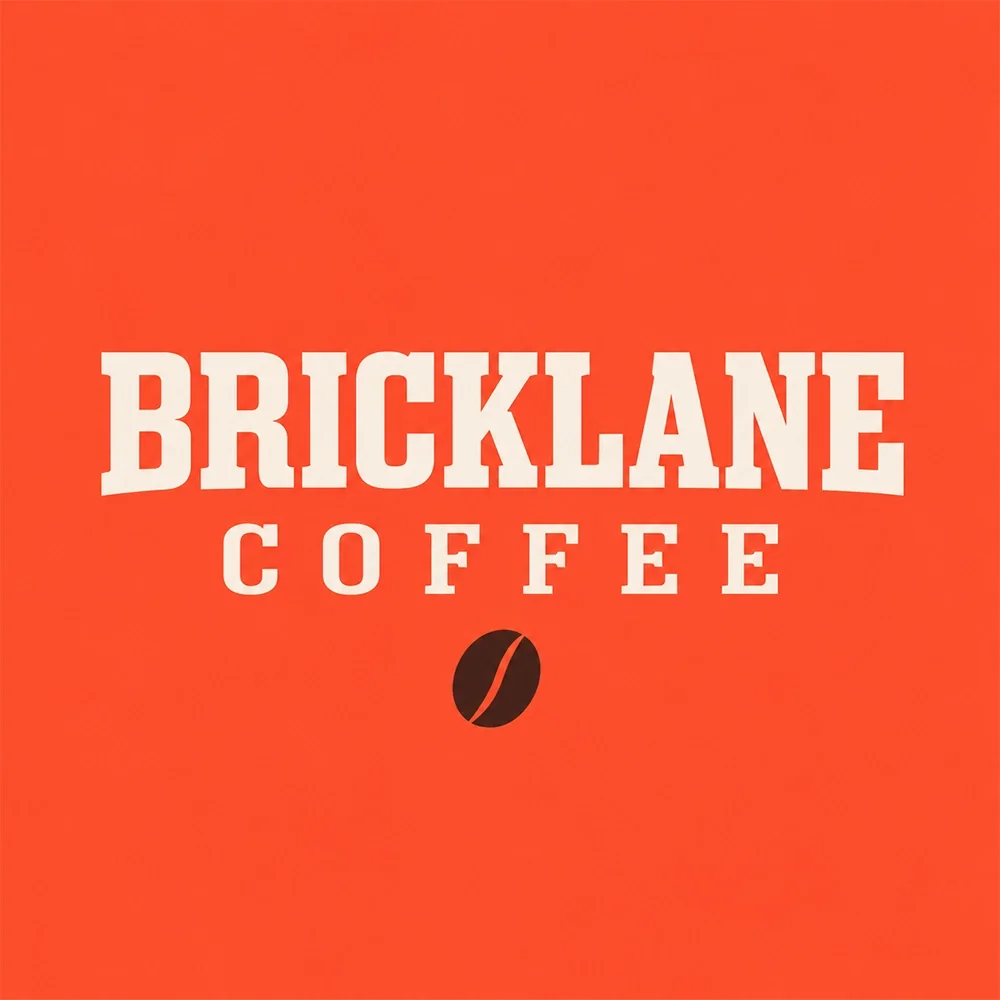 Bricklane Coffee, a slab-serif style logo generated with Logofai
