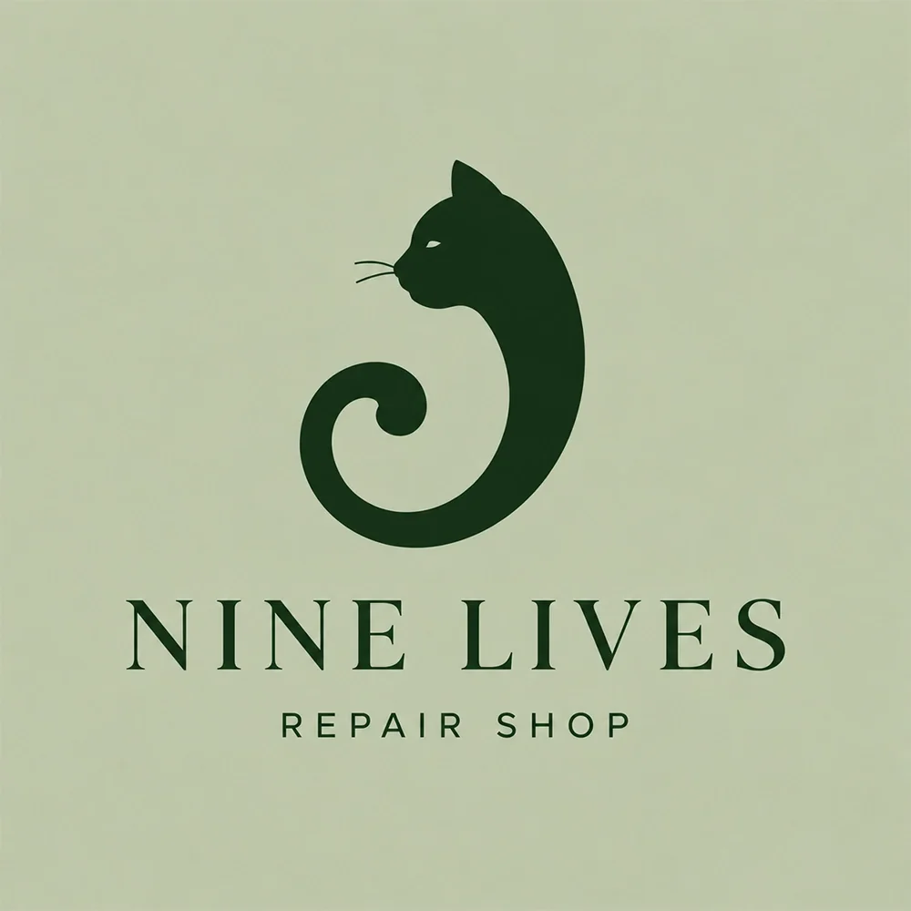 Nine Lives, an unique style logo generated with Logofai