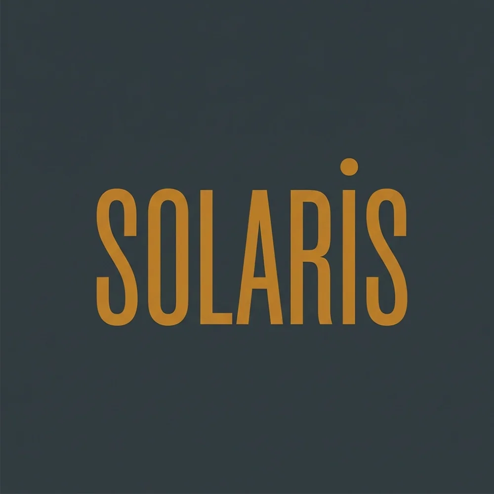 SOLARIS, an uppercase style logo generated with Logofai