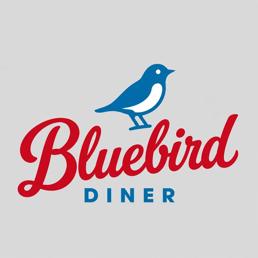 Bluebird Diner, a vintage style logo generated with Logofai