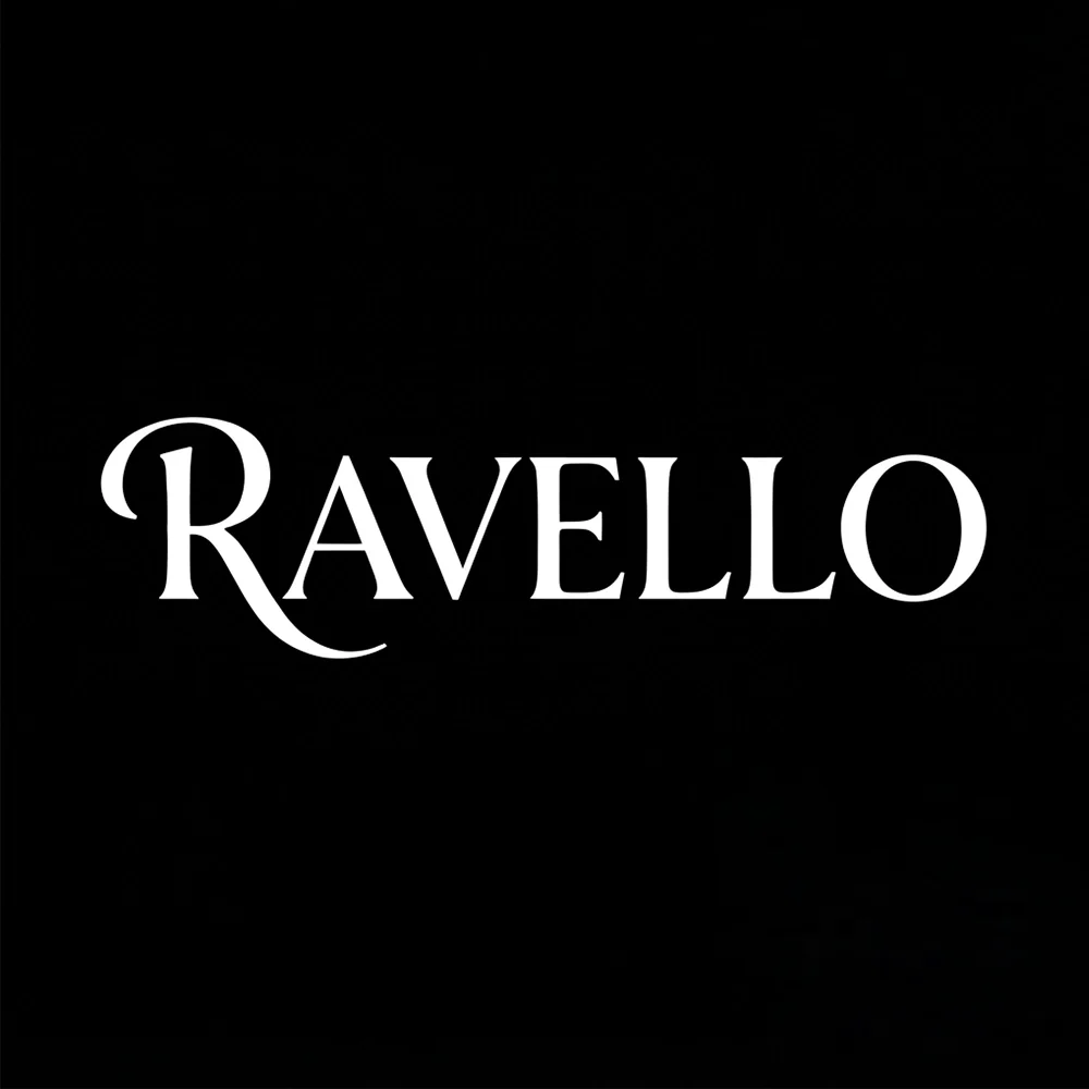 Ravello, a wordmark style logo generated with Logofai