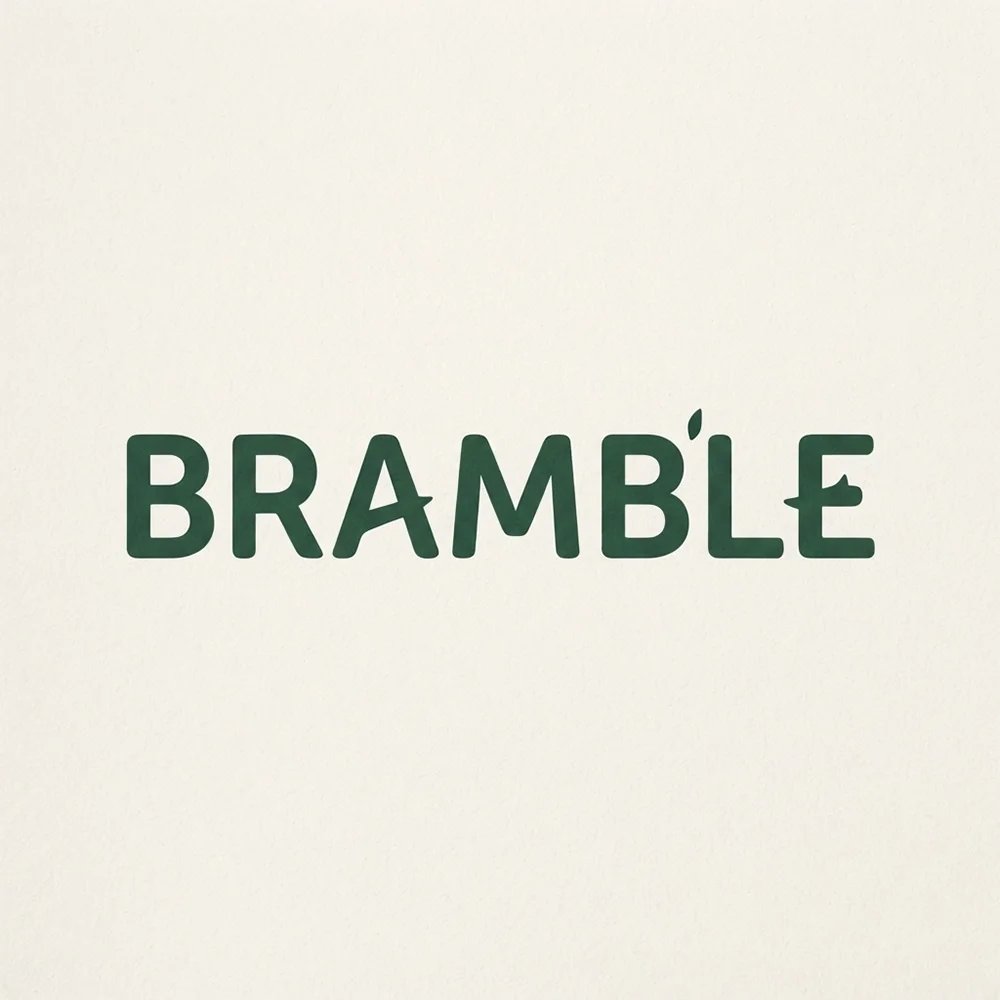 Bramble, a wordmark style logo generated with Logofai