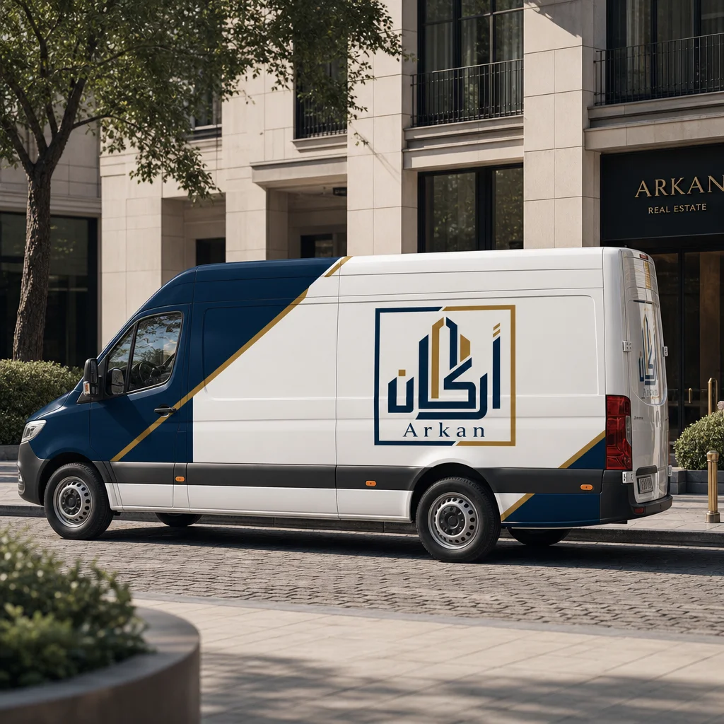 Arkan vehicle wrap mockup generated with Logofai