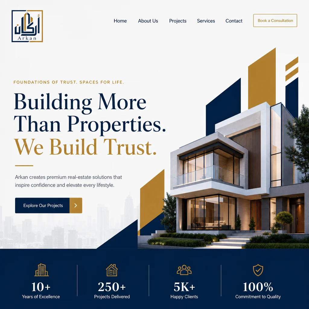 Arkan website hero mockup generated with Logofai