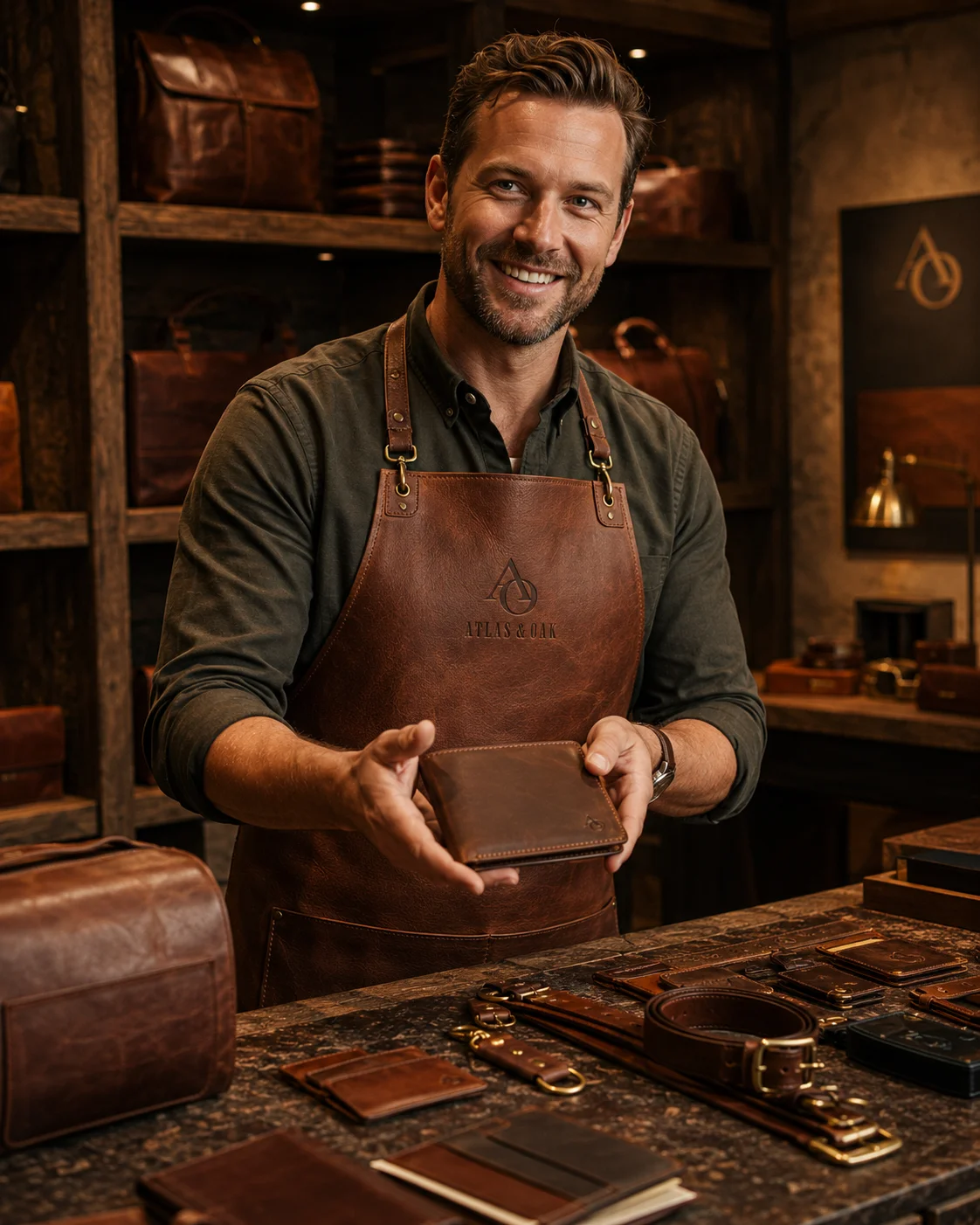 Atlas & Oak The maker lifestyle photo generated by Logofai