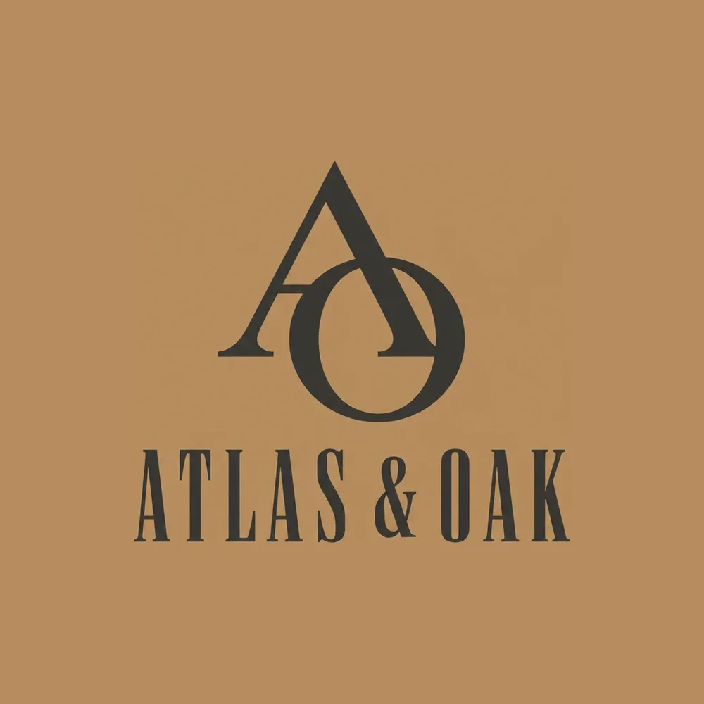 Atlas & Oak leather goods logo generated with Logofai