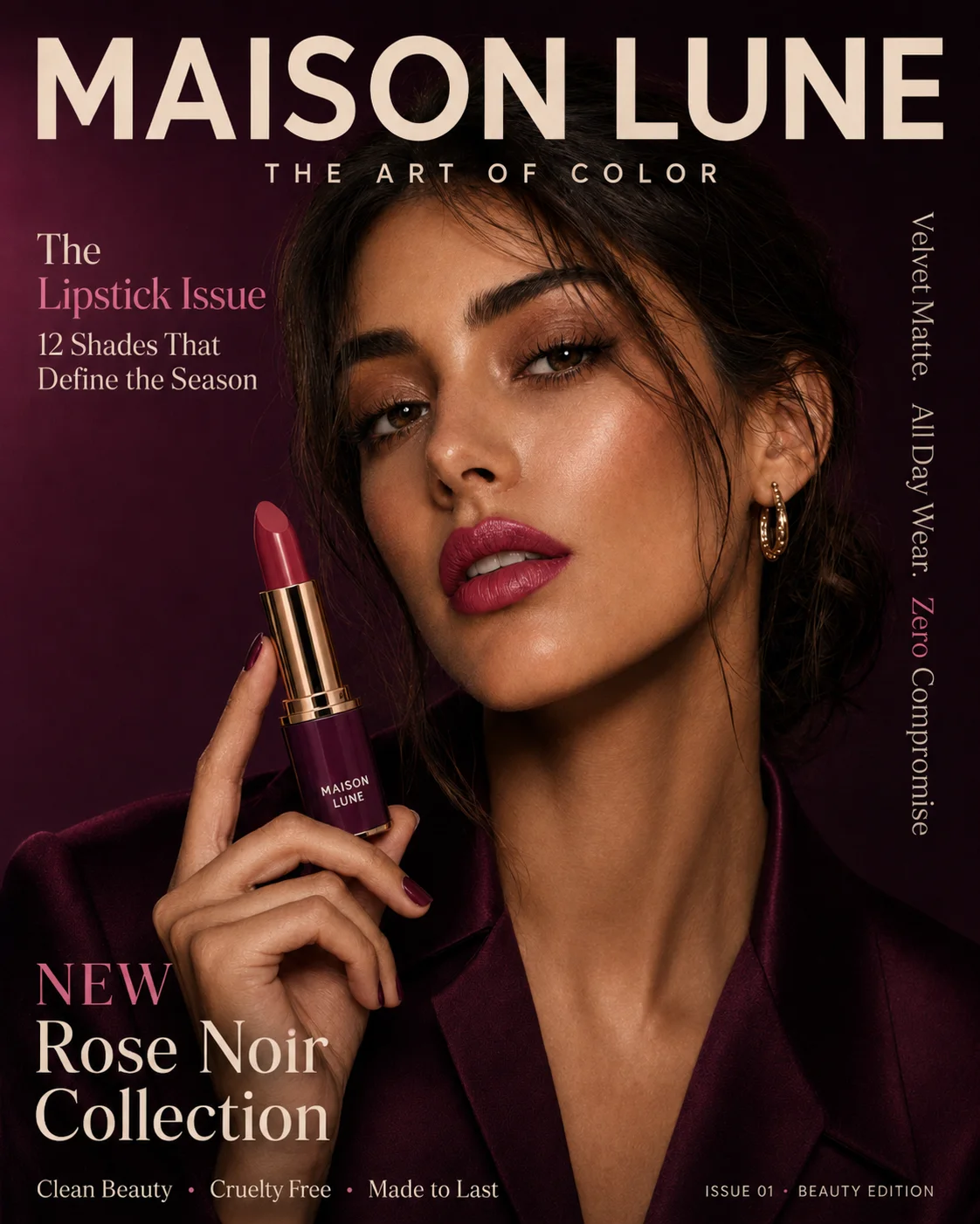 Maison Lune Magazine cover lifestyle photo generated by Logofai