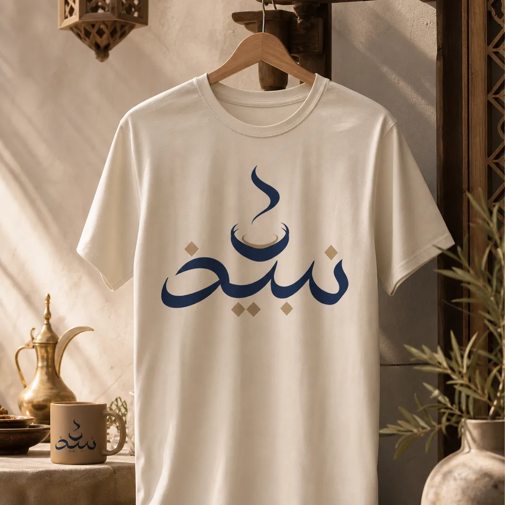 Nabidh Logo tee mockup generated by Logofai