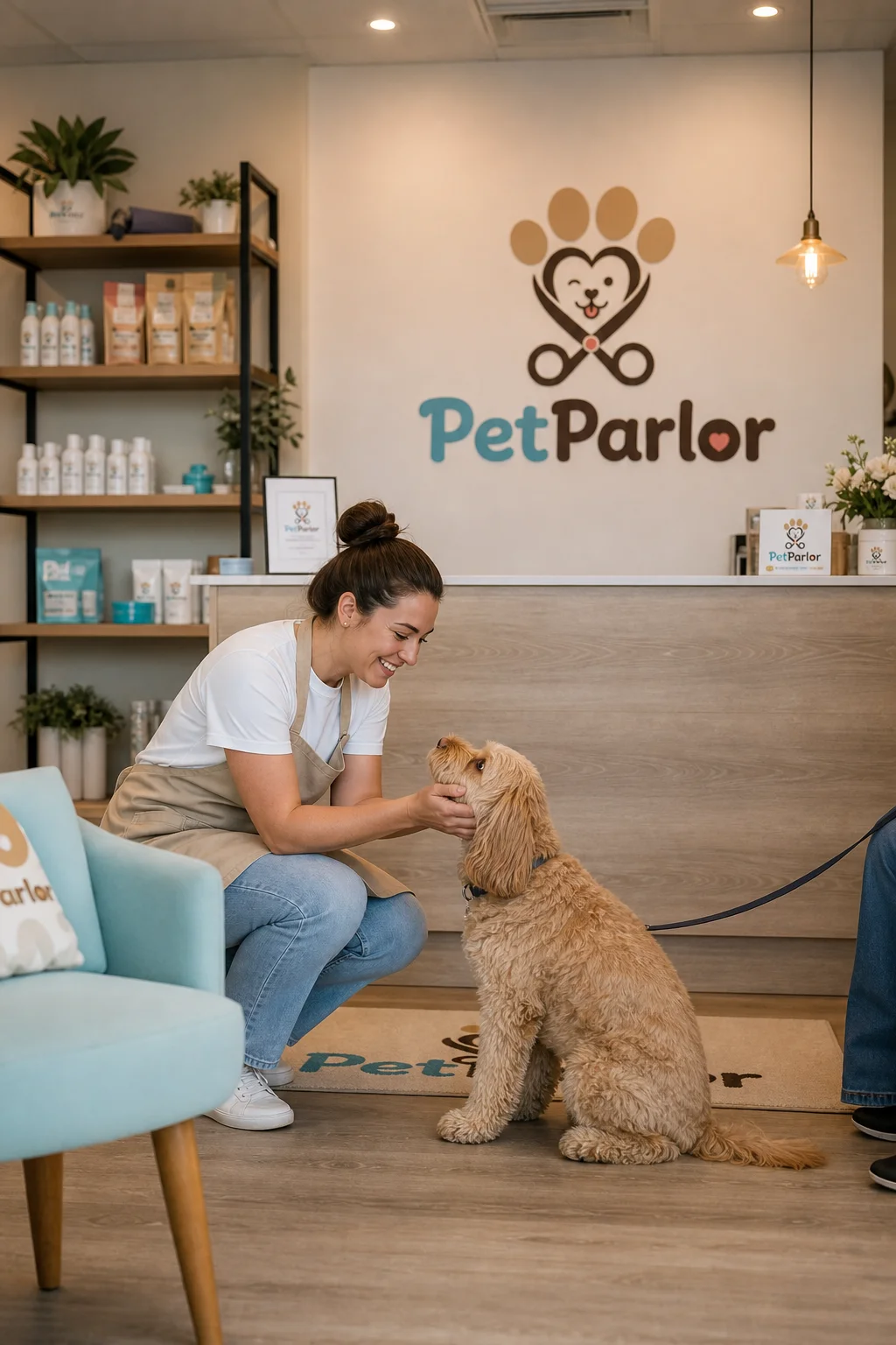 PetParlor studio welcome lifestyle photo generated with Logofai
