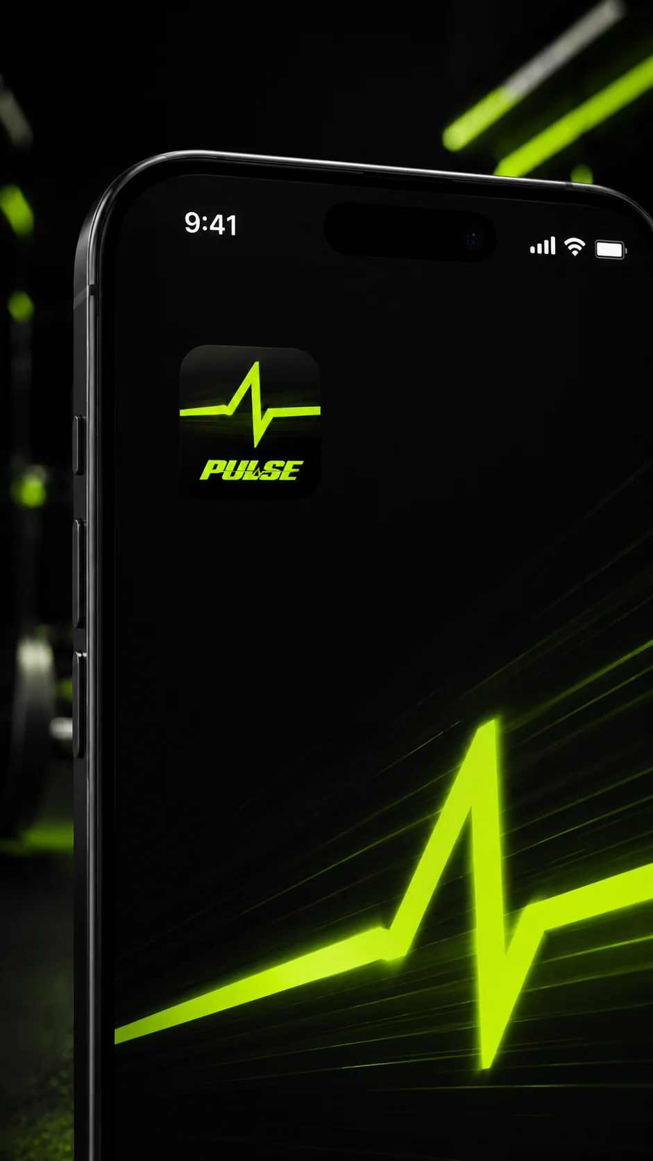 Pulse app splash screen mockup generated with Logofai