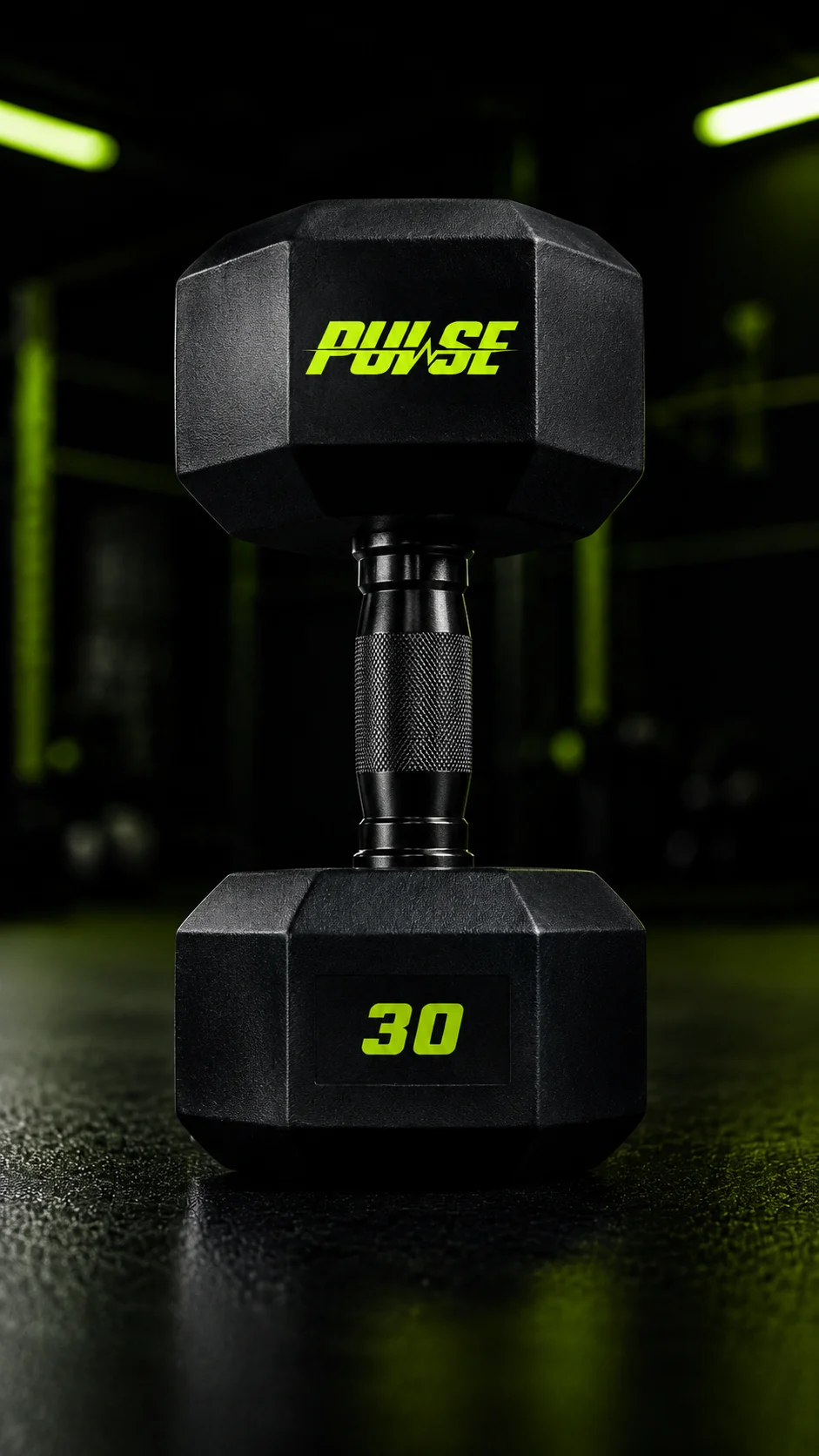 Pulse dumbbell mockup generated with Logofai