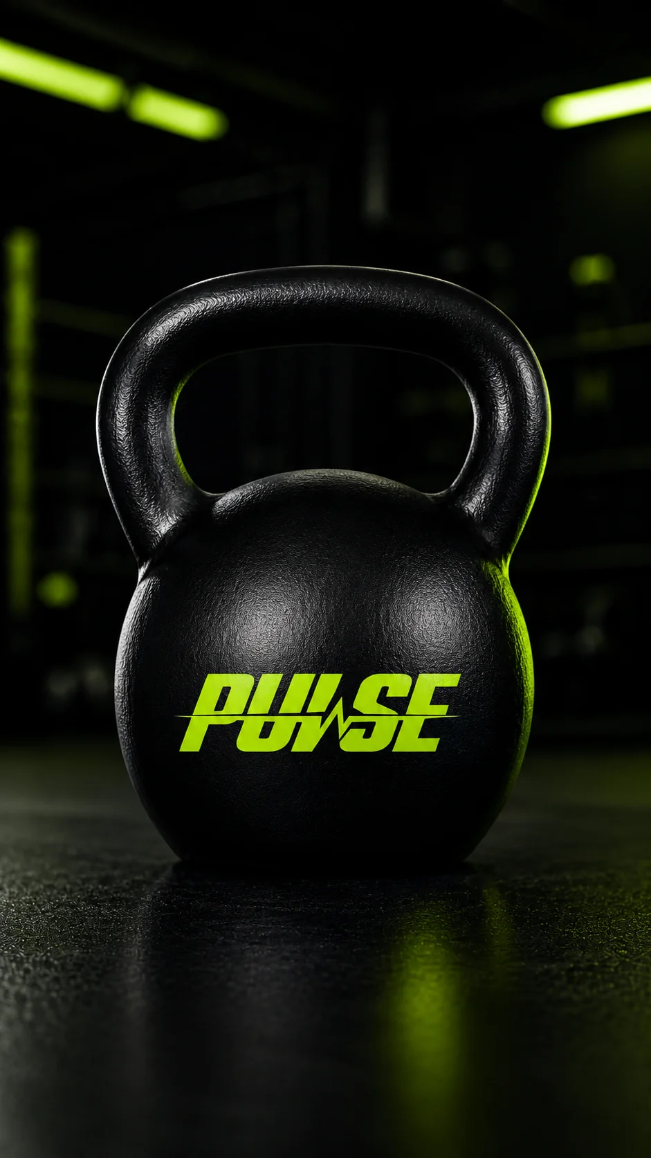 Pulse kettlebell mockup generated with Logofai