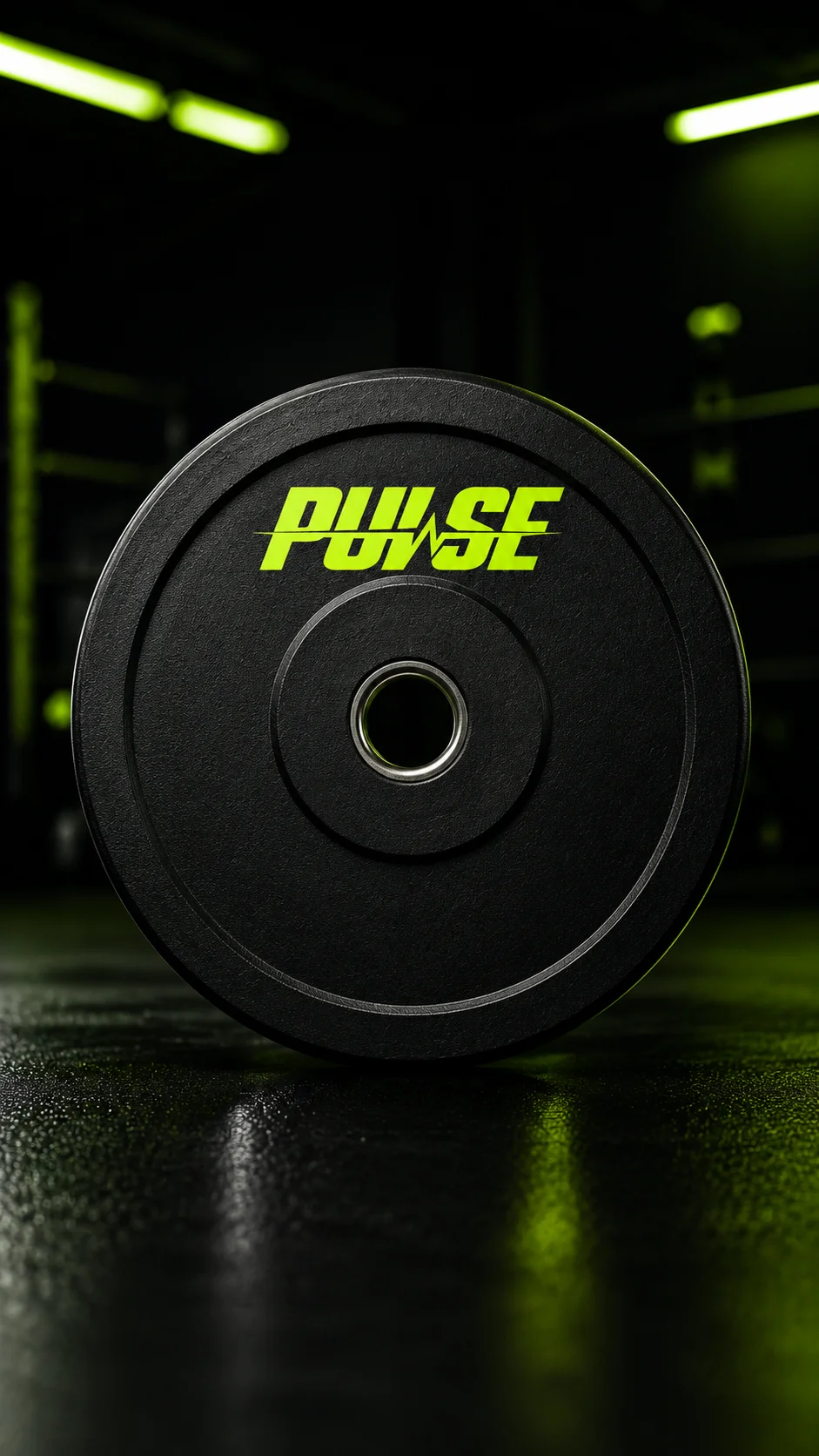 Pulse weight plate mockup generated with Logofai