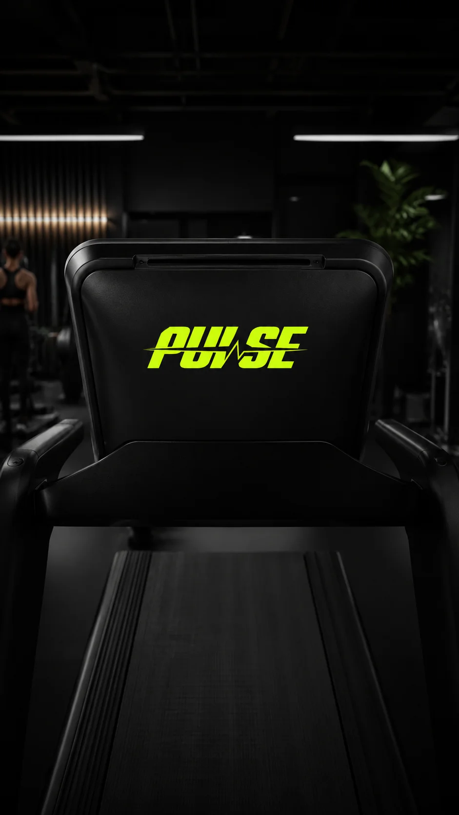 Pulse treadmill console mockup generated with Logofai