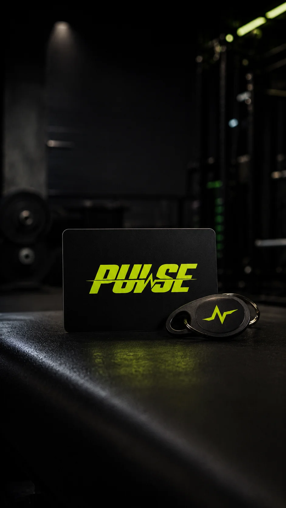 Pulse member card and fob mockup generated with Logofai