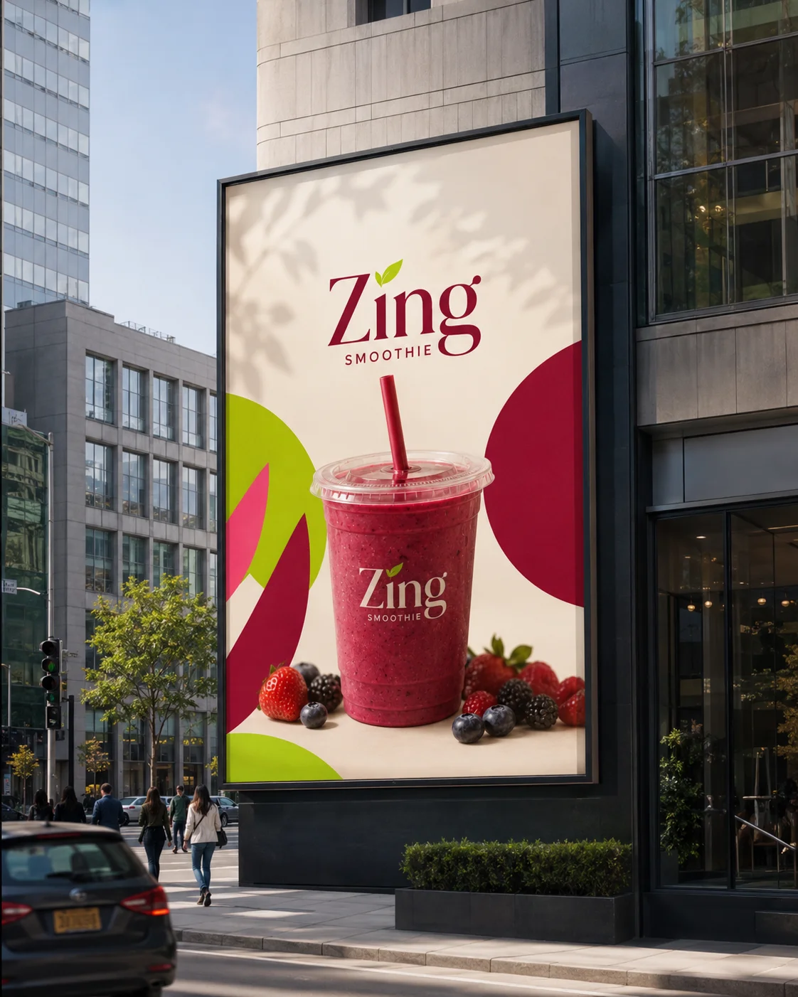 Zing street billboard mockup generated with Logofai