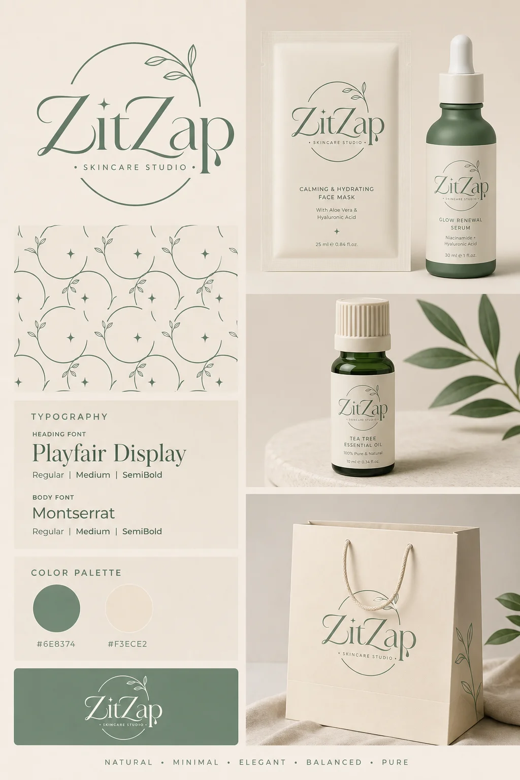 ZitZap brand kit board generated by Logofai