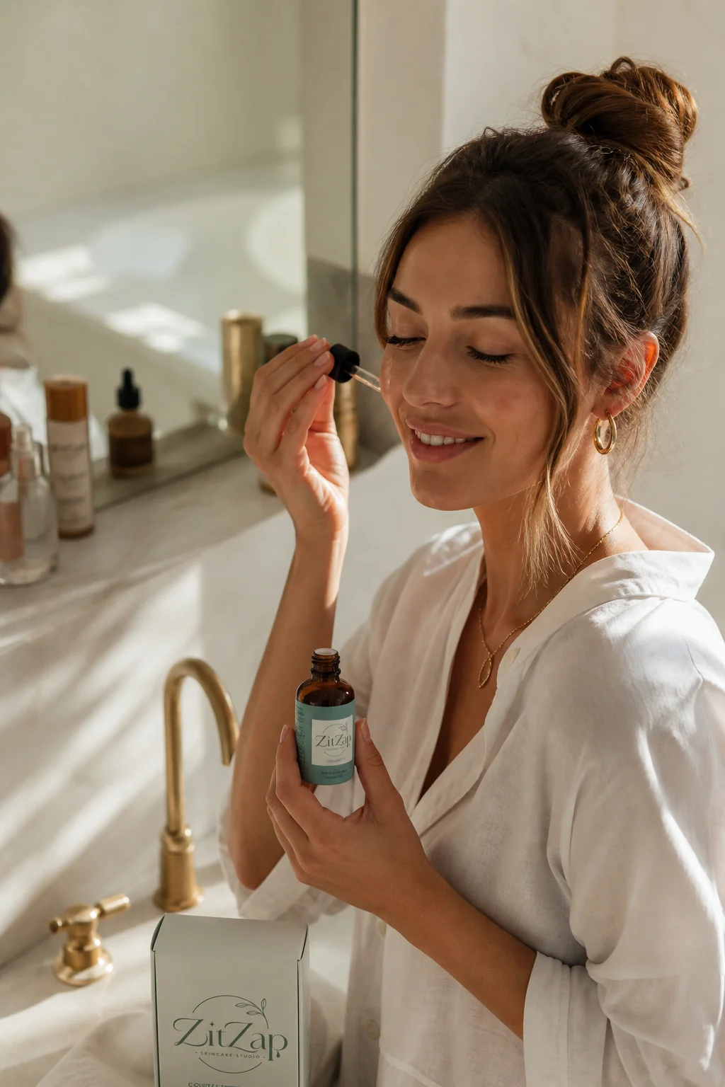 ZitZap Serum ritual lifestyle photo generated by Logofai