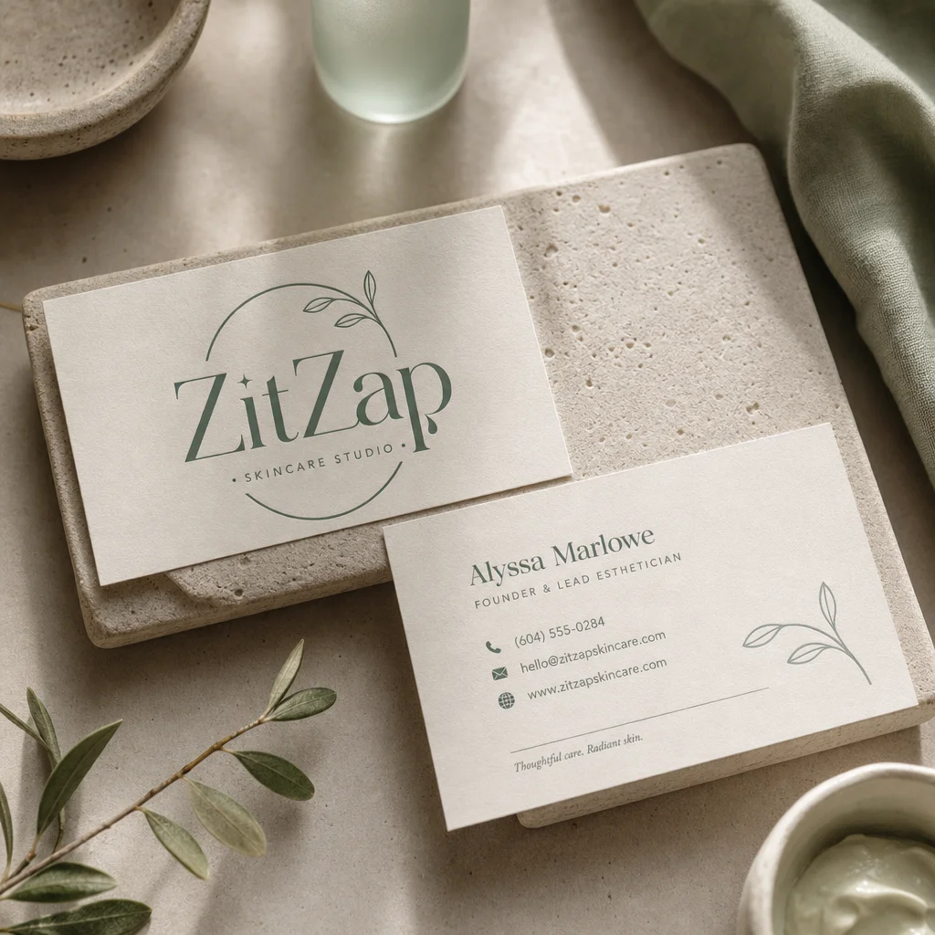 ZitZap Business cards mockup generated by Logofai
