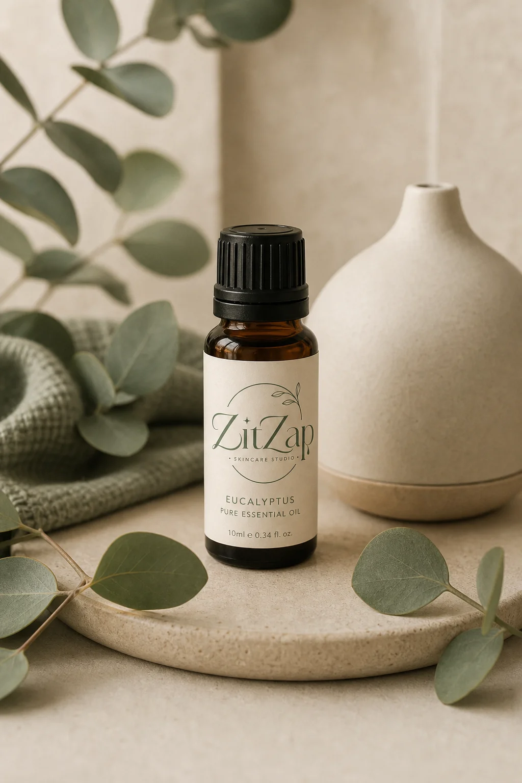 ZitZap Essential oil bottle mockup generated by Logofai